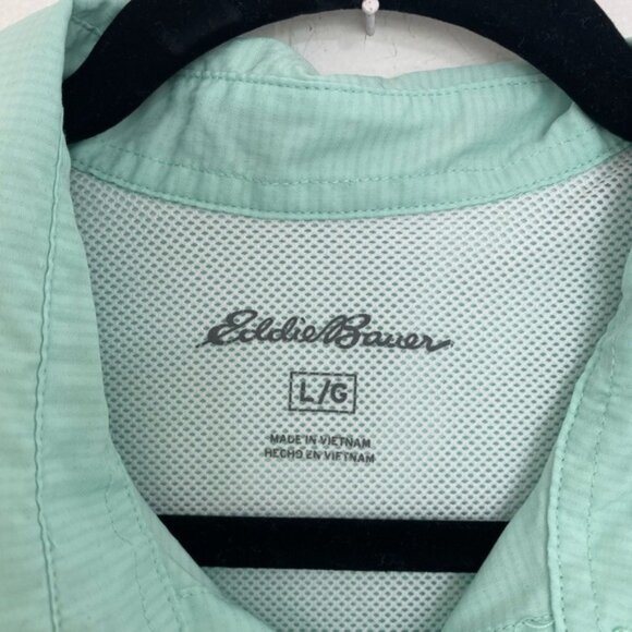 EDDIE BAUER  Tech Woven Shirt UPF Protection Moisture Wicking Top in Mint Mens L - Picture 5 of 11